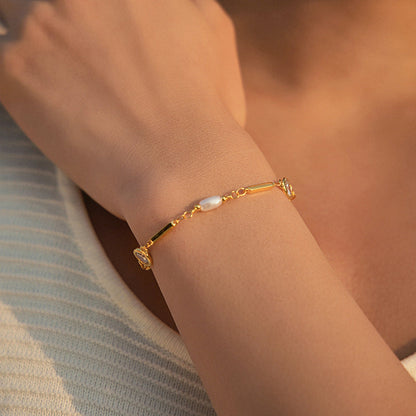 Copper Plating 18K  Retaining Inlaid Zircon Bracelet